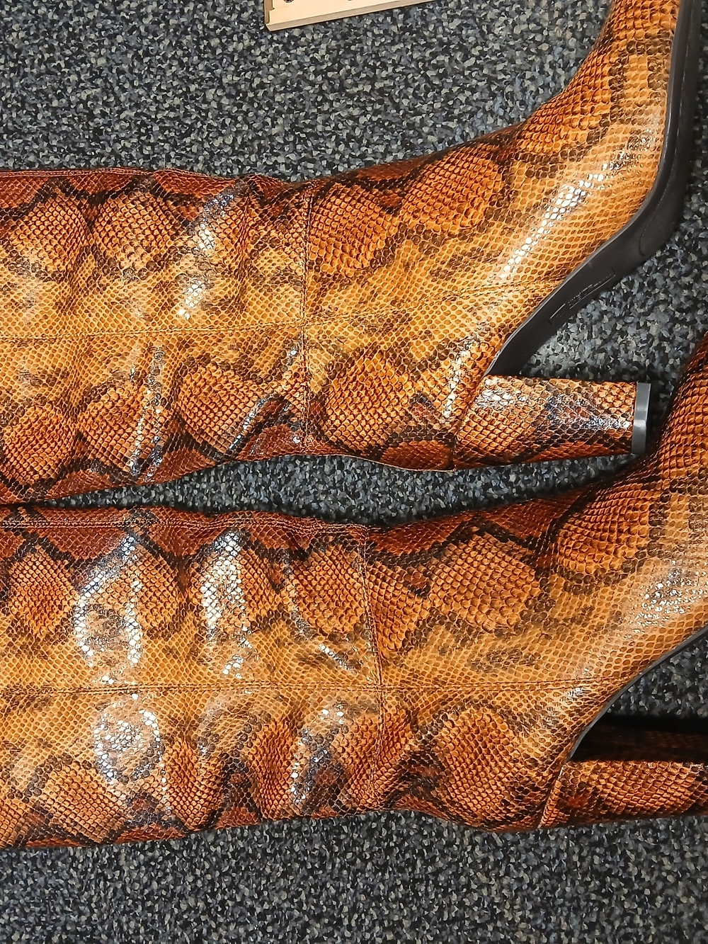 White Mountain Snake-Print Reptile Pattern Knee Boots